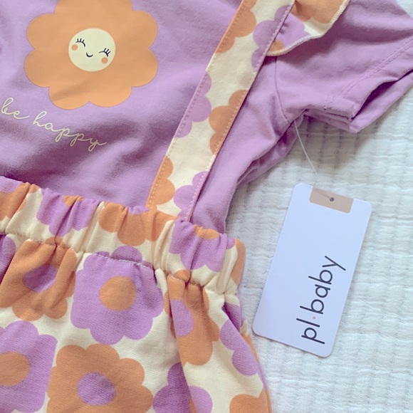 Daisy pinafore dress for toddler girl. Size is 24m. Onesie with pinafore. NWT. - Picture 8 of 14